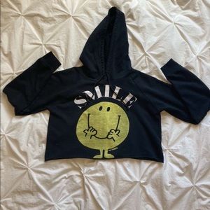 Smiley hoodie crop top